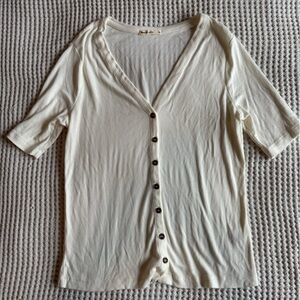 Marine Layer Lexi Ribbed Button Top